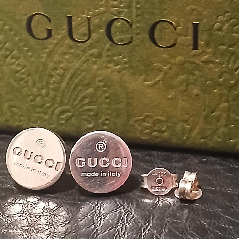 Authentic Gucci Earrings Round Trademark - Picture 6 of 14